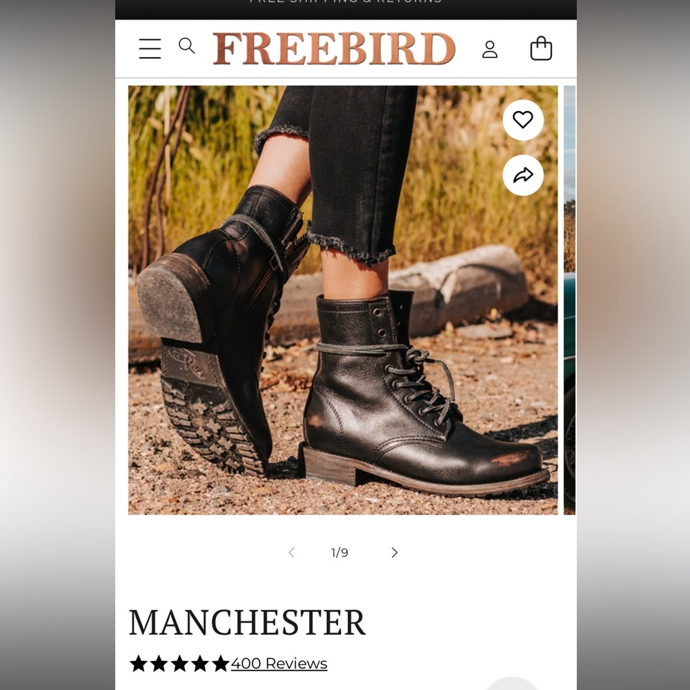 Free bird Manchester boots size 7 (fits 7.5)